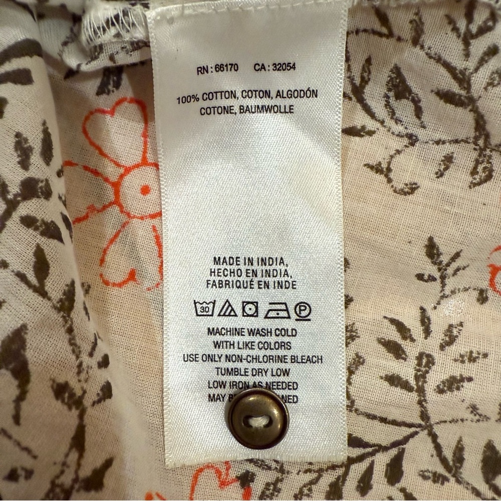 Anthropologie Enchanted Floral Embroidered Button Down Shirt Small Oversized - Picture 7 of 8